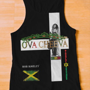 ova cheeva men's soft luxurious bob marley cross heart design t shirt (copy)